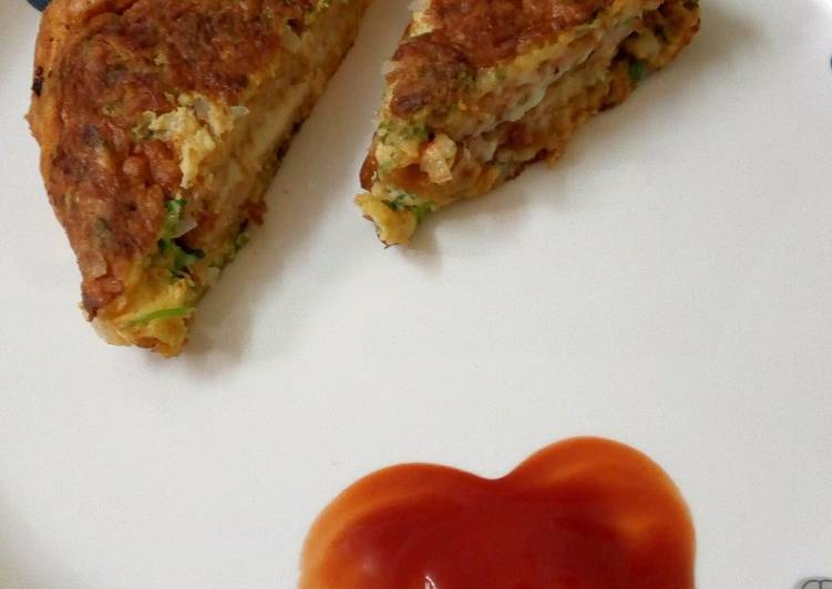 Step-by-Step Guide to Make Quick Bread cheese omlet sandwich..