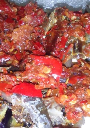 Foto resep terong goreng sambal terasi + ikan asin suir suir