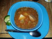 Una foto de sopa sardinas