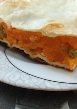 Una foto de Tarta de calabaza y arvejas