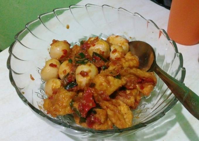 Ternyata ini loh! Cara mudah bikin Tahu + telur puyuh bumbu bali  sesuai selera