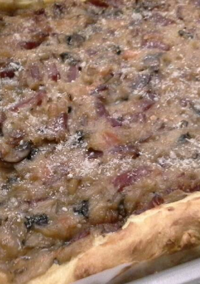 Una foto de Gougère de champiñones y jamón