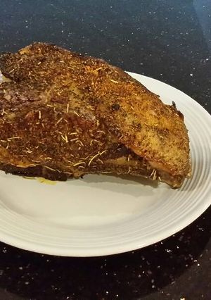 A picture of Roast Standing Beef Rib Roast with Au Jus.
