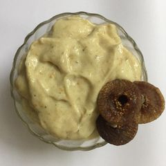 A picture of Frozen Banana and Fig Ice Cream#Vegan.