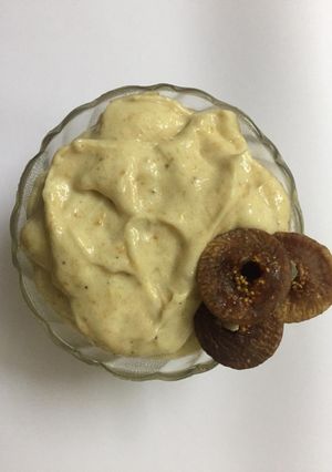 A picture of Frozen Banana and Fig Ice Cream#Vegan.