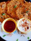 Healthy nutritious whole wheat flour and makki flour vegetable pancake