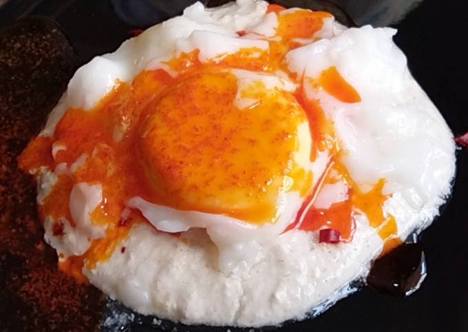 Poached Egg with Garlic Yogurt and Butter Chilli Sauce - Cilbir - Turkish Egg Breakfast Recipe