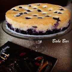A picture of Eggless blueberry cake.