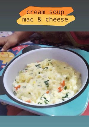 Foto resep Mpasi 10m cream soup mac & cheese
