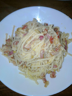 Una foto de Espaguetis a mi carbonara