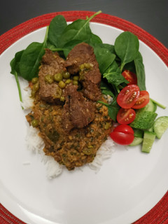 A picture of Split Mung beans w braised Beef.
