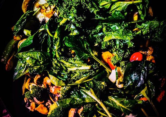 Kale & Spinach Stir Fry