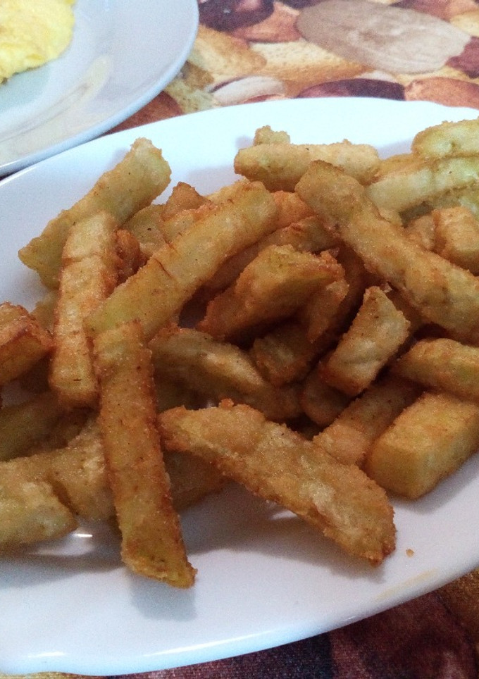 Una foto de Berenjenas disfrazadas de patatas fritas