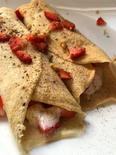 Una foto de Crêpes de Avena sabor choco Blanco