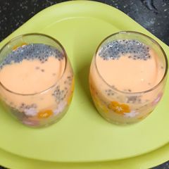 A picture of Papaya & subja seed smoothie.