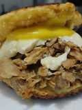 Sandwich🥯de pollo🍗bbq, queso🧀y miel mostaza🍯🥪🥯