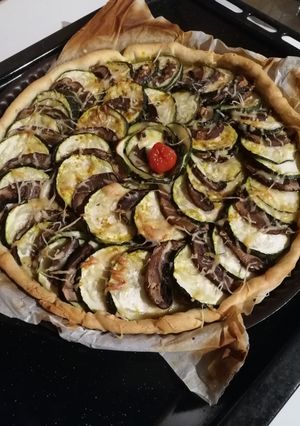 Une photo de Tarte poulet/courgette