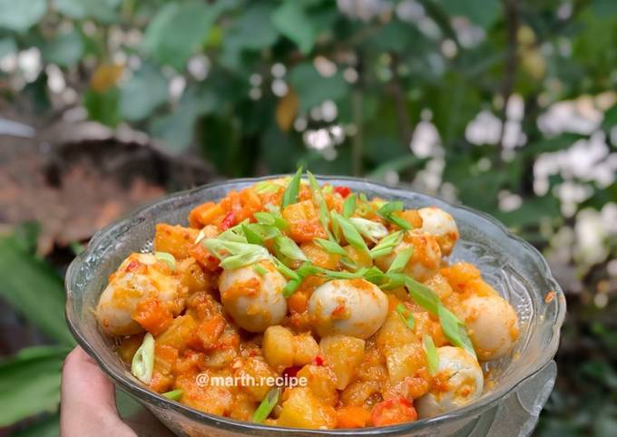 Resep Sambel Goreng Wortel Kentang Telur Puyuh, Enak