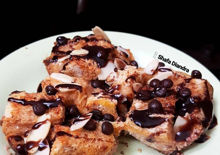 Chocolate Almond Bread Pudding #dessert 🇺🇸