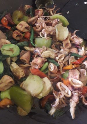 Foto resep 🐙Cumi Asin Cabai Hijau🐙