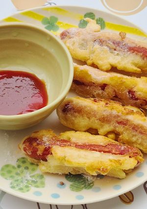 炸熱狗 的食譜成品照片