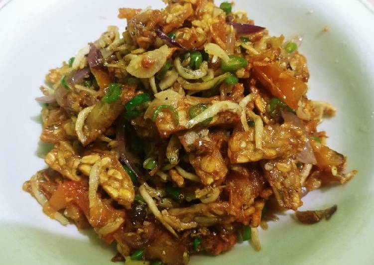 Resep Sambal Tempe Teri cabe rawit ijo yang Enak Banget