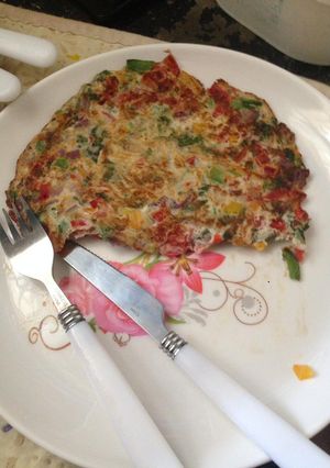 A picture of Spanish omelette# theme challenge.