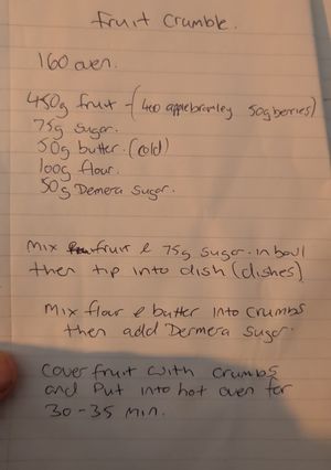 A picture of Fruit Crumble.