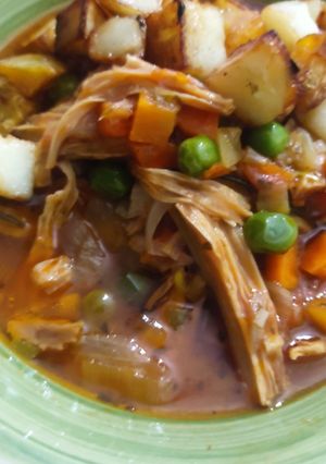 Una foto de Guiso vegano de yuba