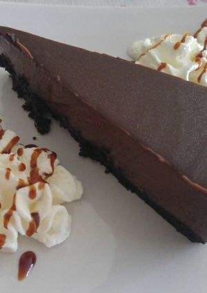 Una foto de Tarta de queso al chocolate