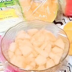 A picture of Muskmelon chaat.