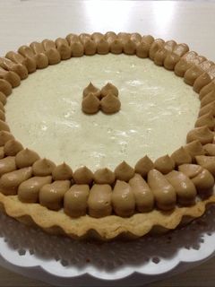 Una foto de Tarta mousse de banana y dulce de leche