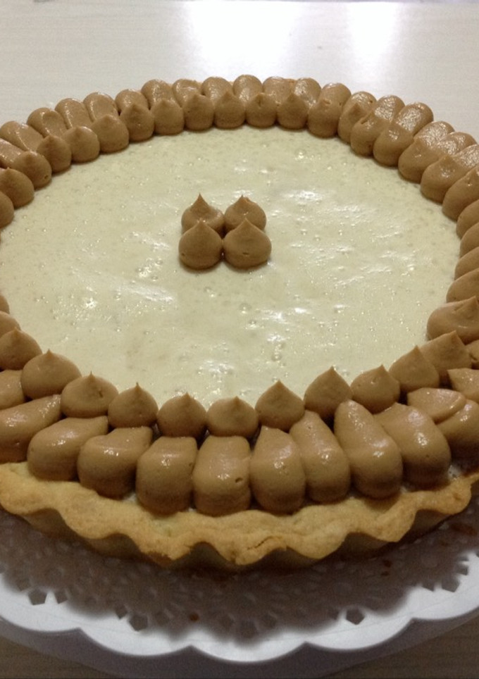 Una foto de Tarta mousse de banana y dulce de leche