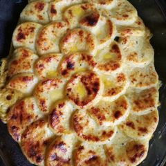 A picture of Spring onion cobbler.