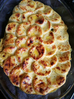 A picture of Spring onion cobbler.