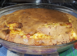 Una foto de Torta de queso, cebolla y harina de maíz (Sopa paraguaya)