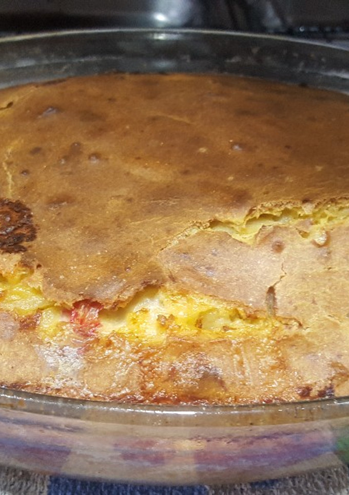 Una foto de Torta de queso, cebolla y harina de maíz (Sopa paraguaya)