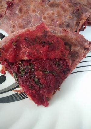 A picture of Stuffed Beetroot Paratha.