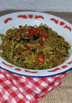 Foto resep Tumis bunga daun pepaya teri