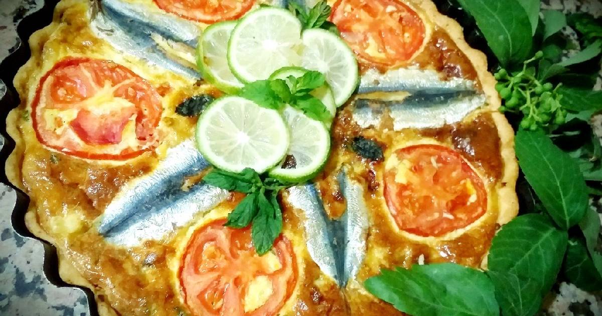 Sardine quiche, sliced tomatoes Recipe by isabel maloum Cookpad