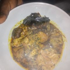 A picture of Goat meat banga soup.