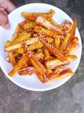 Khoai lang chiên sốt bơ mật ong