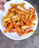 Khoai lang chiên sốt bơ mật ong