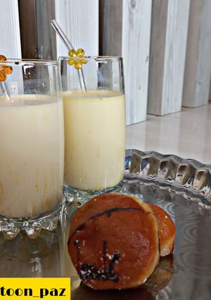 عکسی از دستور شیر تخم‌مرغ زعفرانی خاتون پز🧋🙈