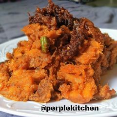 A picture of Yam Pottage + Ayamase Sauce.