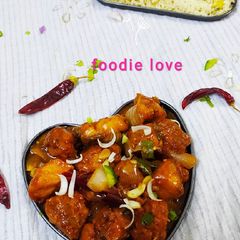 A picture of Leeks chilli chicken.