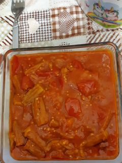 عکسی از دستور خورشت بامیه مناسب گیاه خوار های عزیزمون