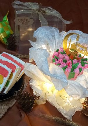 Foto resep Rainbow Cake (Flower Bucket Cake)