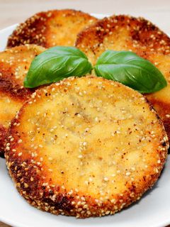 Szezámos-parmezános rántott padlizsán recept fotója