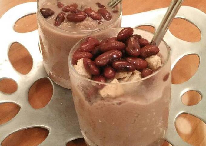 Homemade Ice Shaved Ovaltine topped w/Red Bean & Choco Croutons